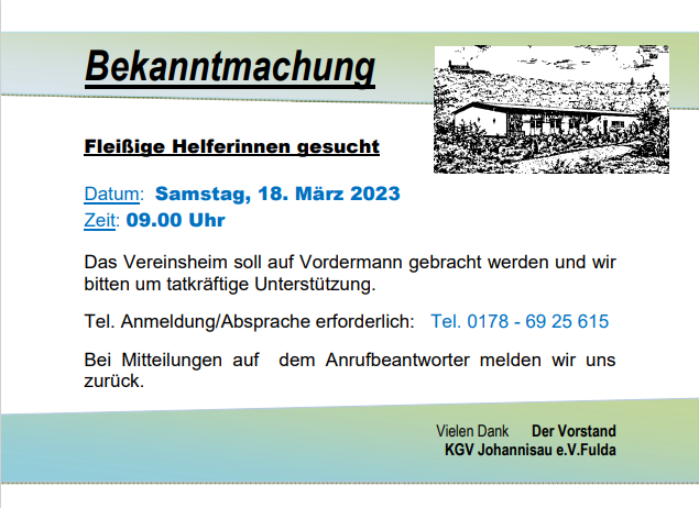 ReinigungVereinsheim 2023