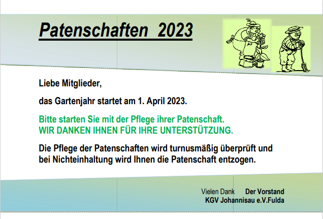 Start GartenjahrPatenschaft 2023