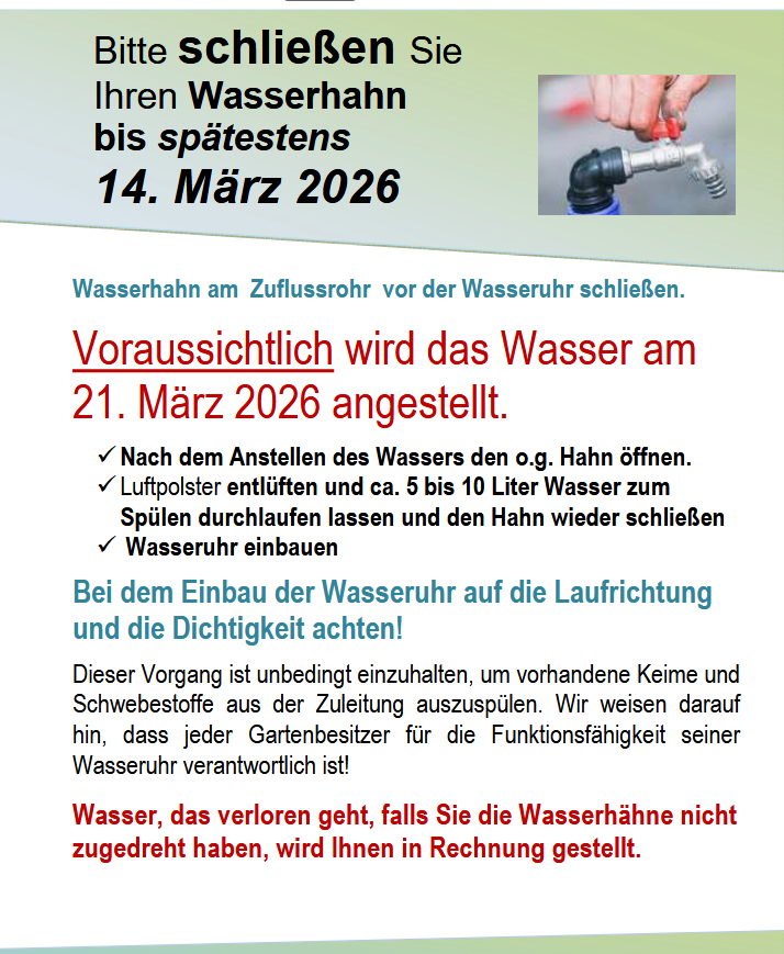 wasser anstellen 2026
